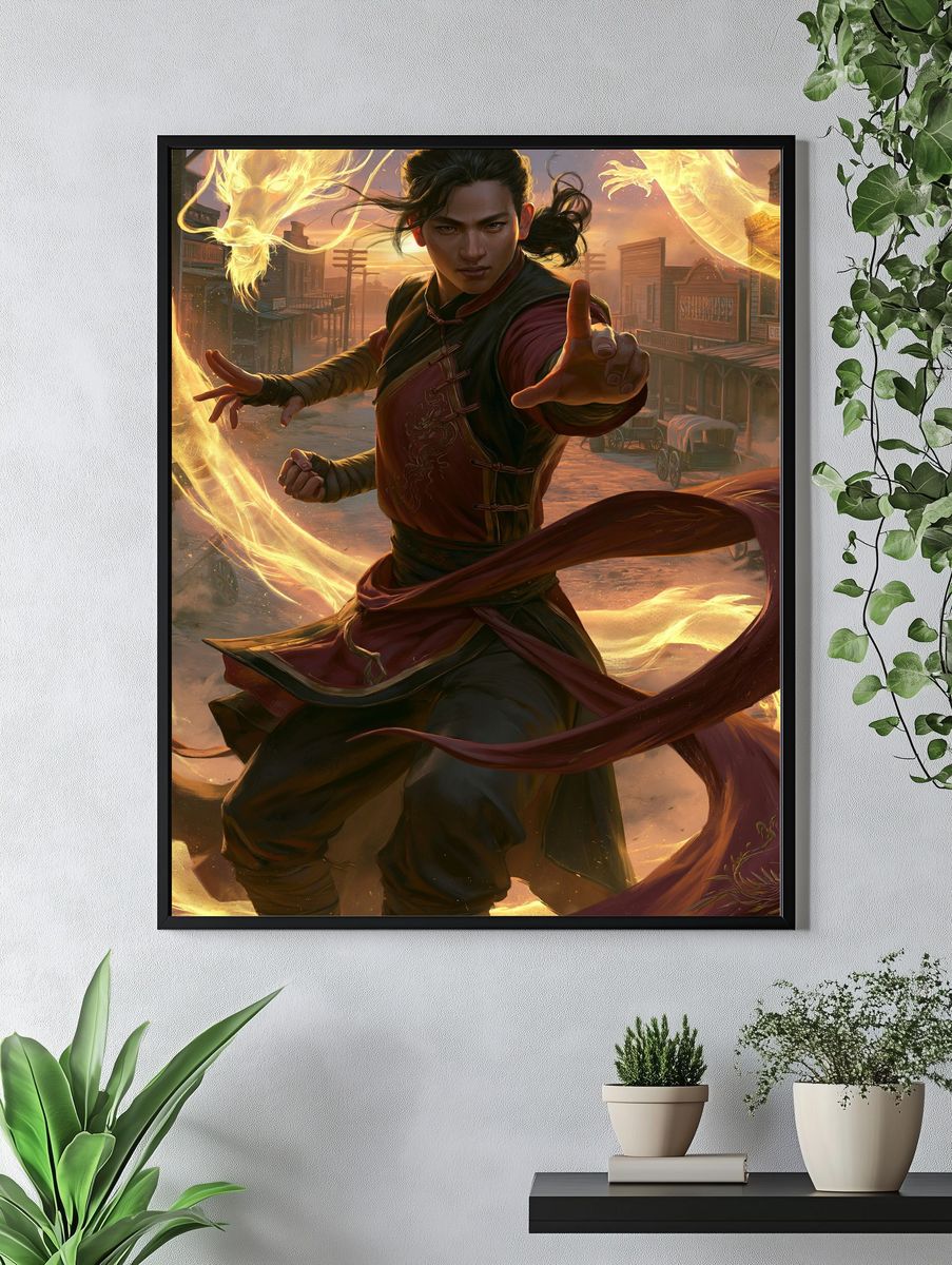 Dragon Warrior Digital Art Poster. — room view 4