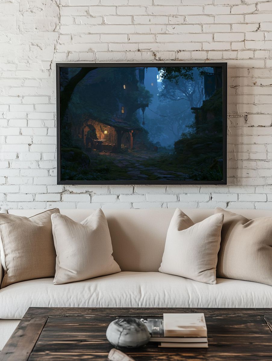 Enchanted Forest Village Print. room preview