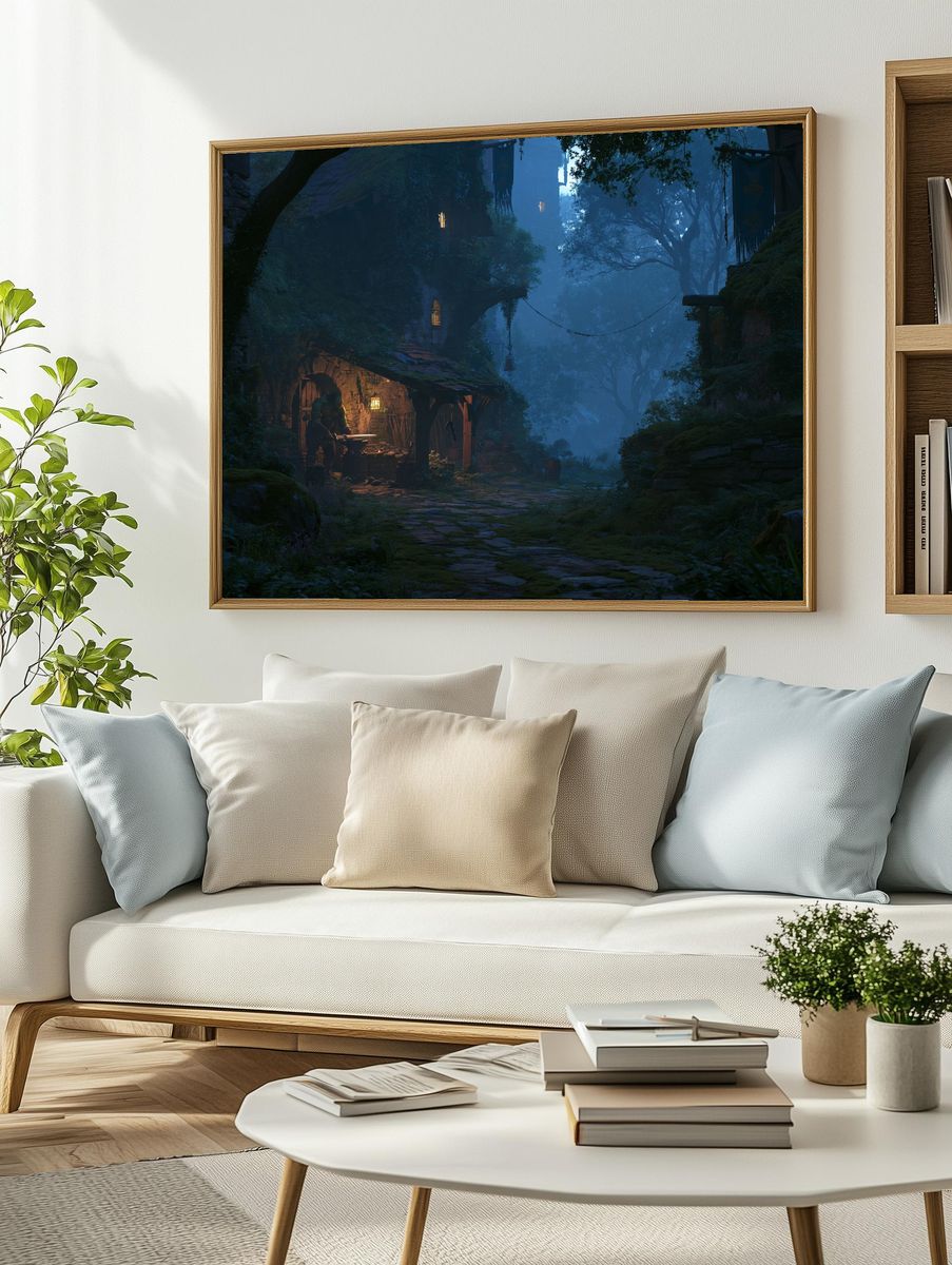 Enchanted Forest Village Print. — room view 2