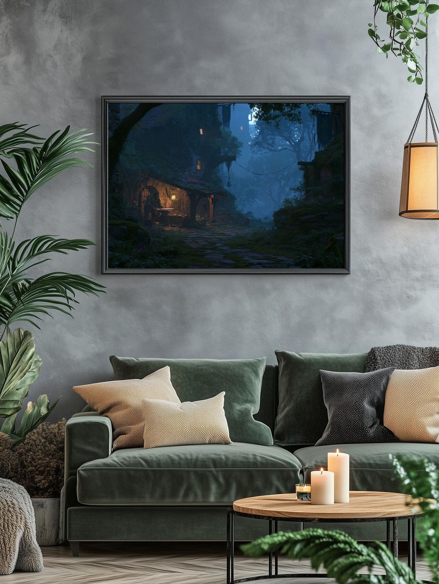 Enchanted Forest Village Print. — room view 4