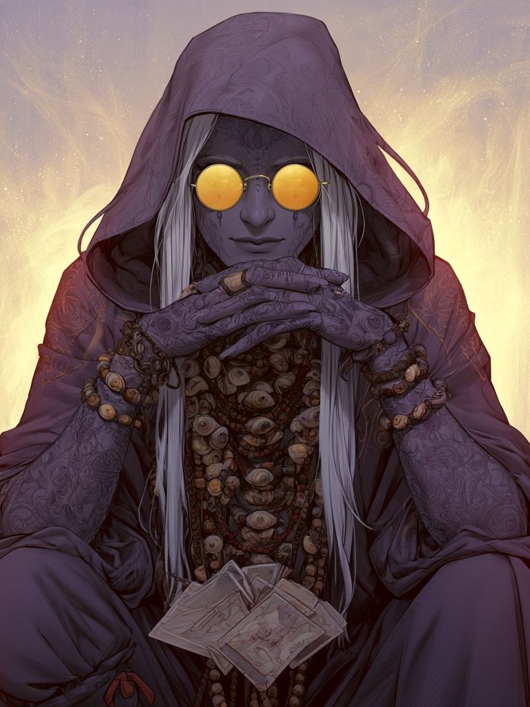 Mystic Hooded Seer Digital Art Poster. poster detail
