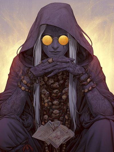 Mystic Hooded Seer Digital Art Poster. poster