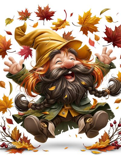 Autumn Gnome Illustration Poster. poster