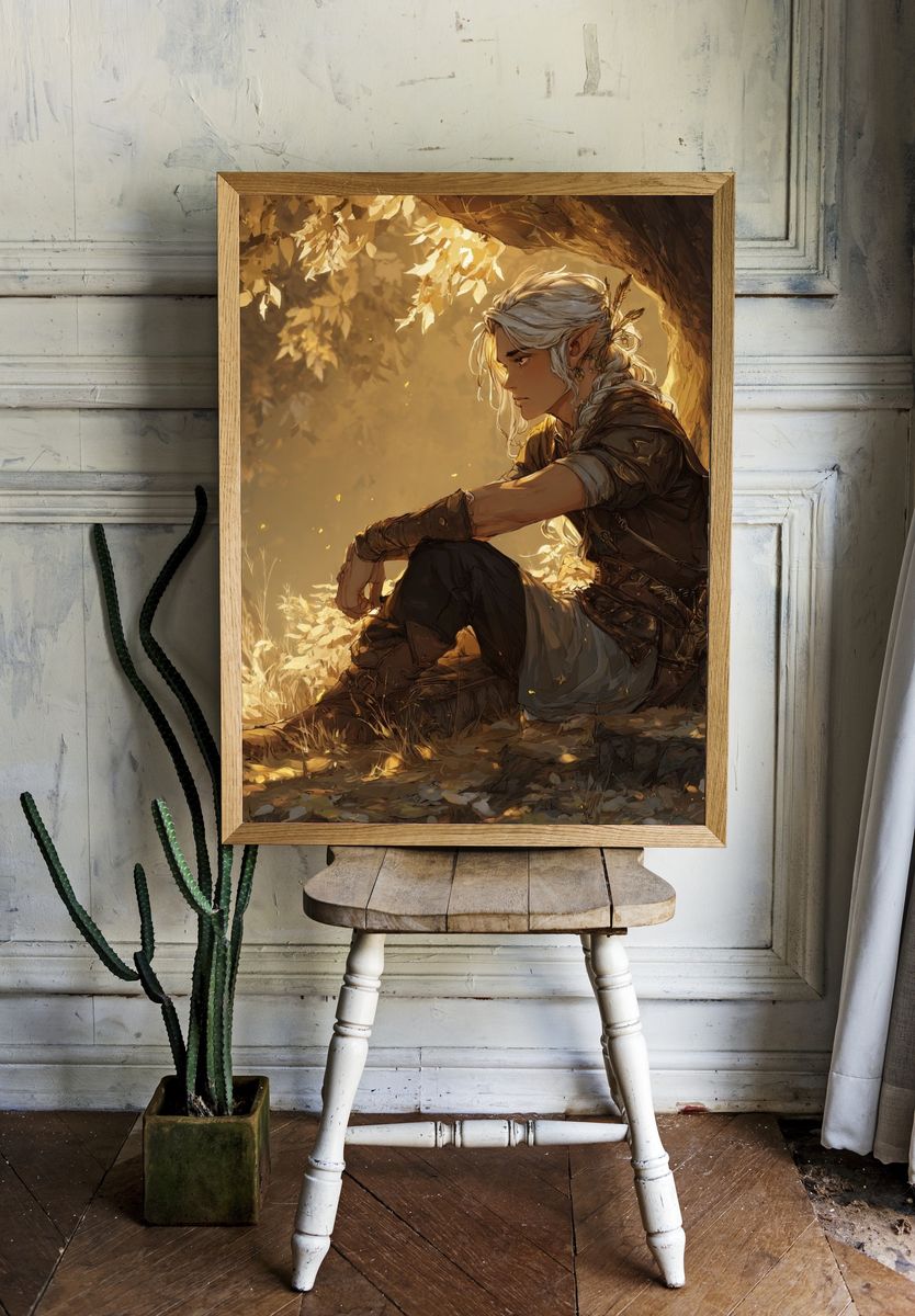 Elven Forest Portrait Print. room preview