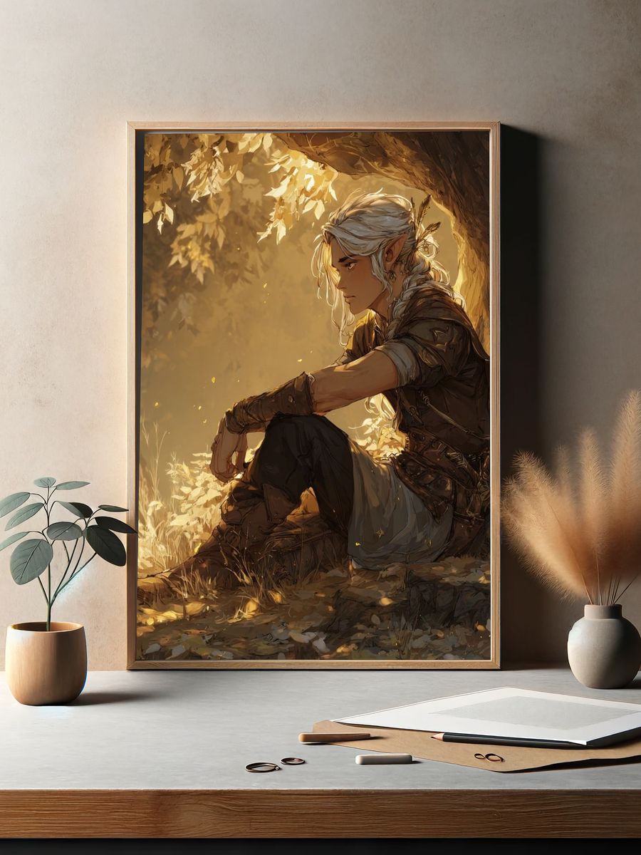 Elven Forest Portrait Print. — room view 2