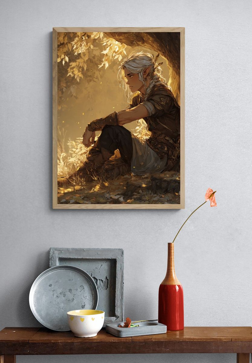 Elven Forest Portrait Print. — room view 3
