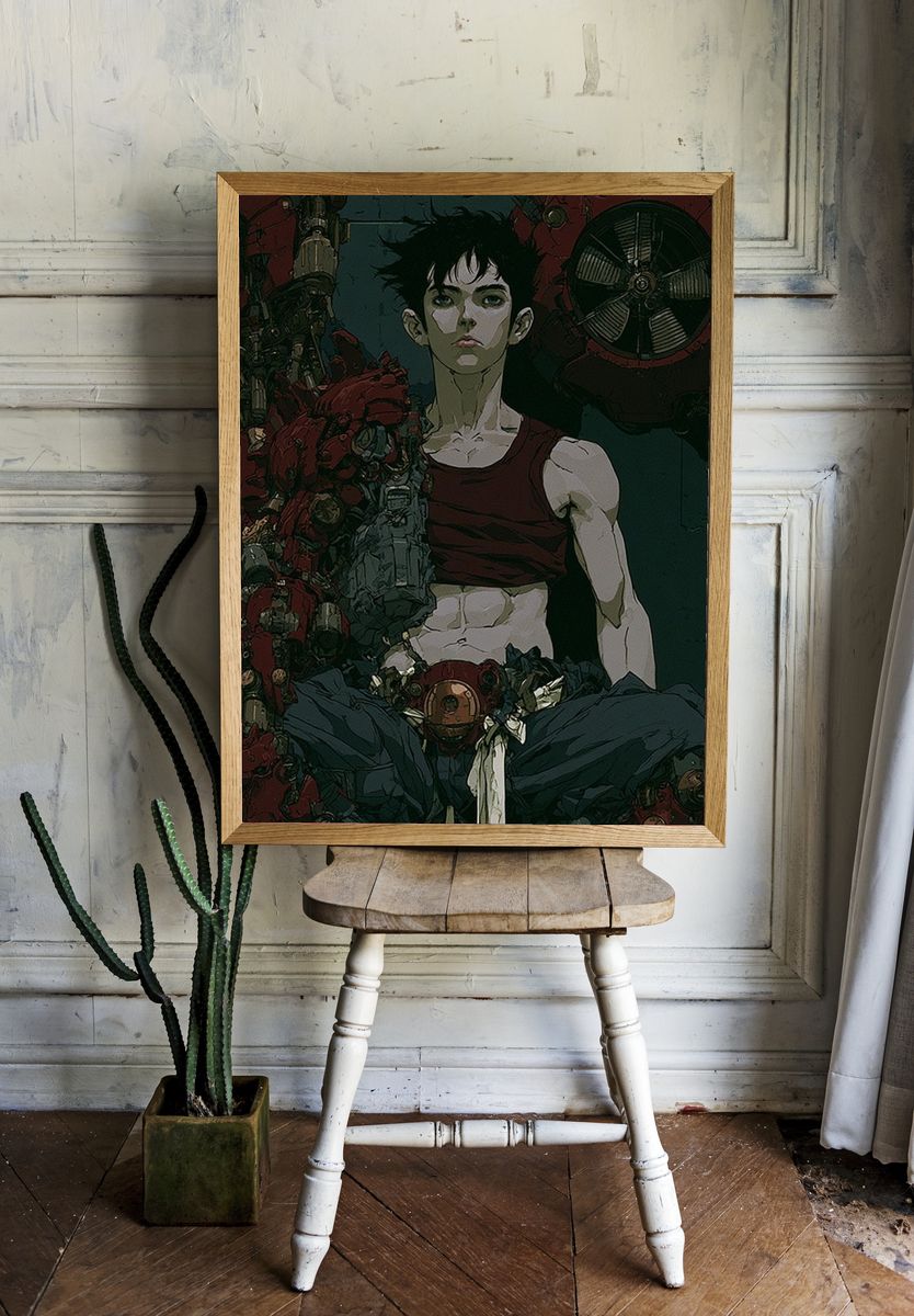 Cyberpunk Portrait Illustration Poster. room preview