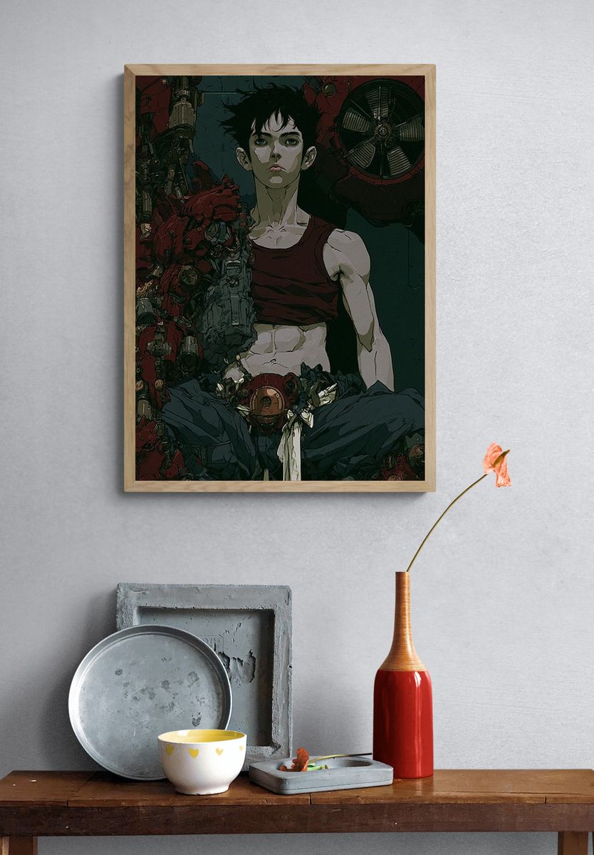 Cyberpunk Portrait Illustration Poster. — room view 3