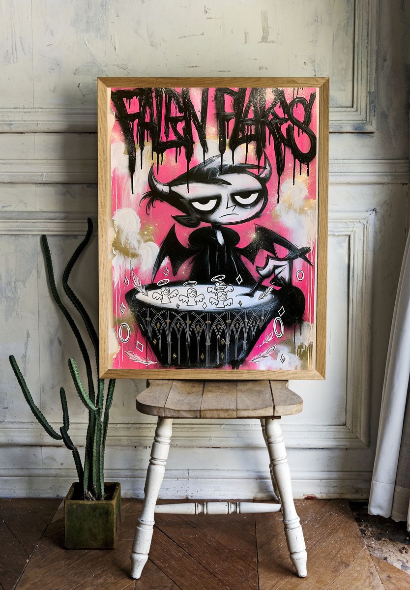 Horned Angel Graffiti Poster. room preview