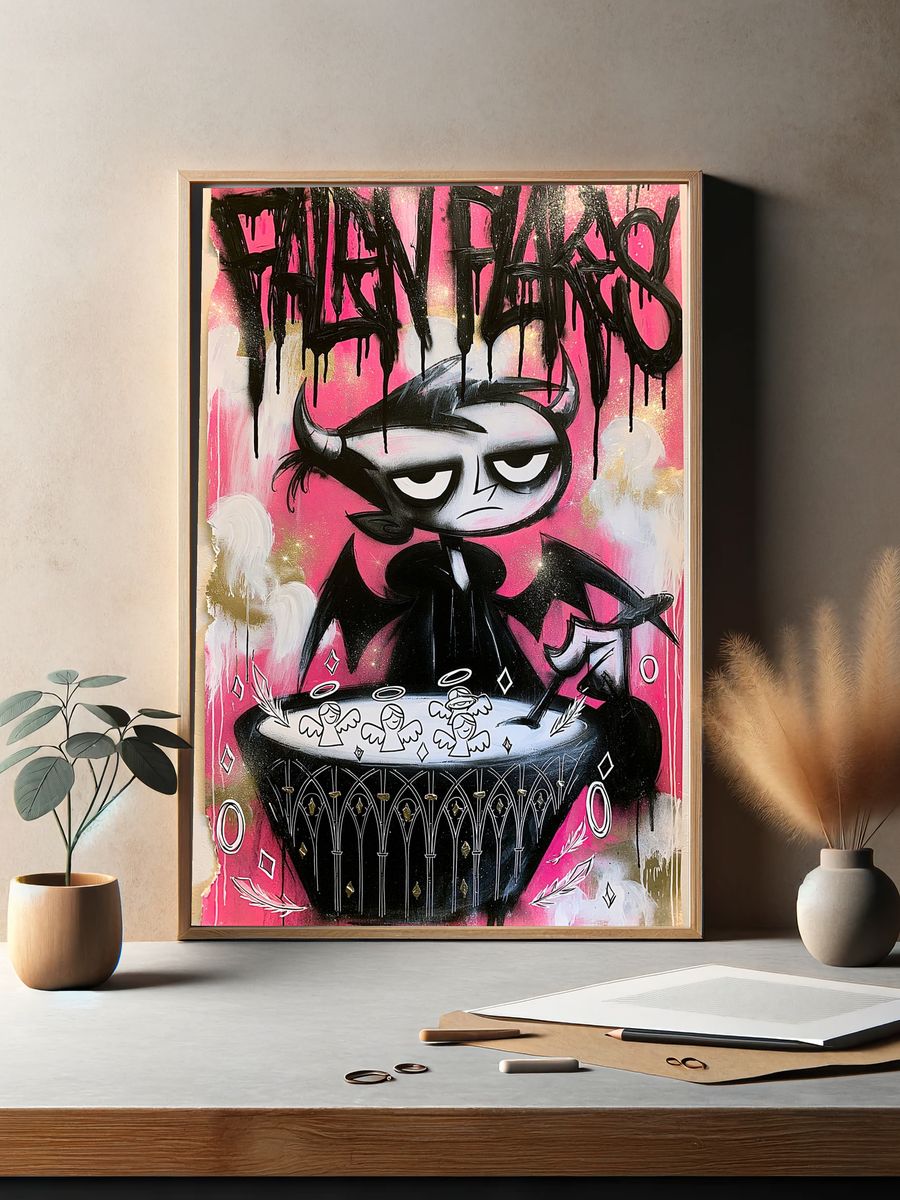 Horned Angel Graffiti Poster. — room view 2