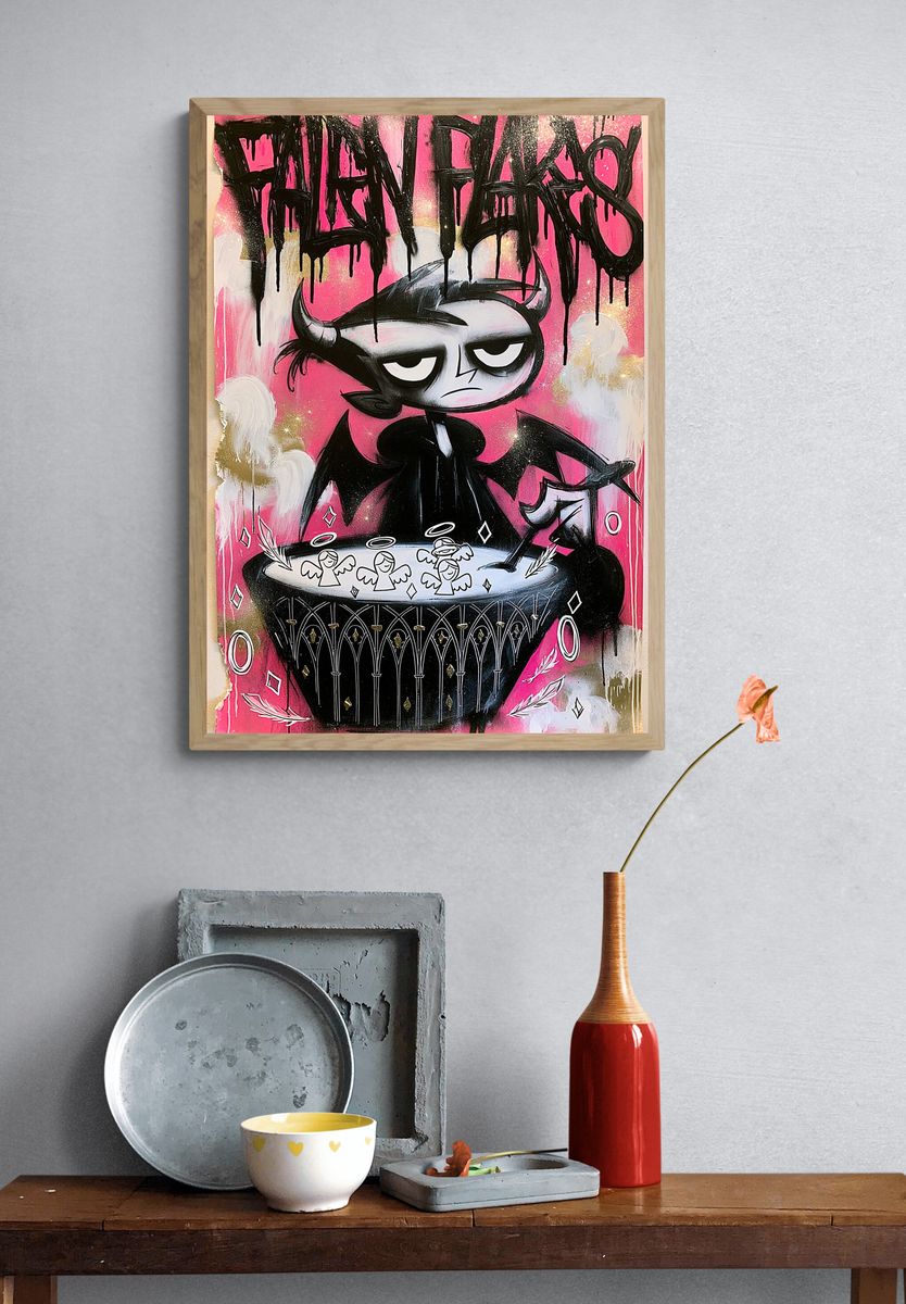 Horned Angel Graffiti Poster. — room view 3
