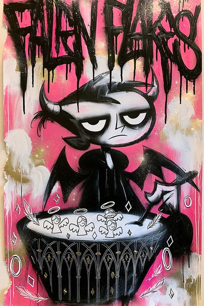 Horned Angel Graffiti Poster. poster print