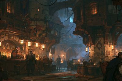 Medieval Tavern Interior — Fantasy Print. poster