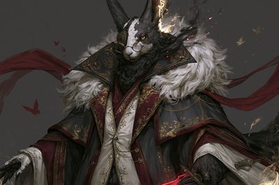 Mystic Rabbit Portrait Fantasy Print.