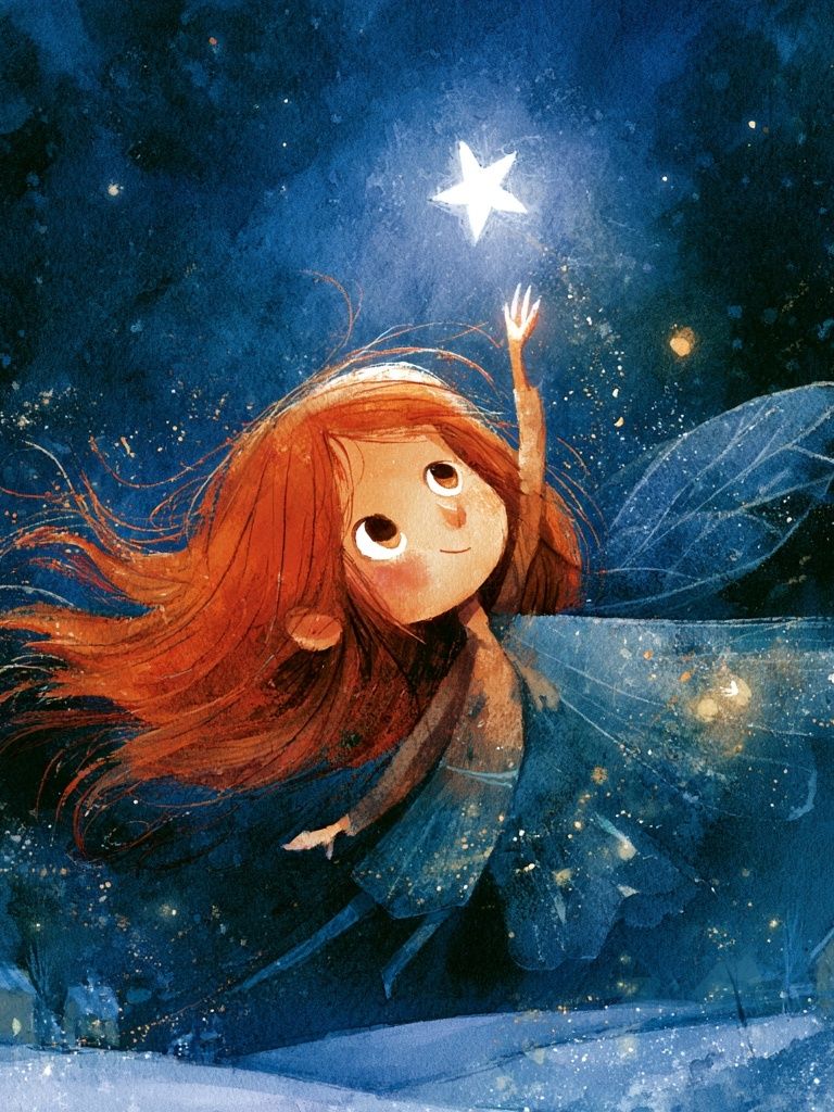 Starry Fairy Night Illustration Poster. poster — illustration art