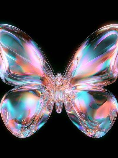 Iridescent Butterfly Abstract Print. poster