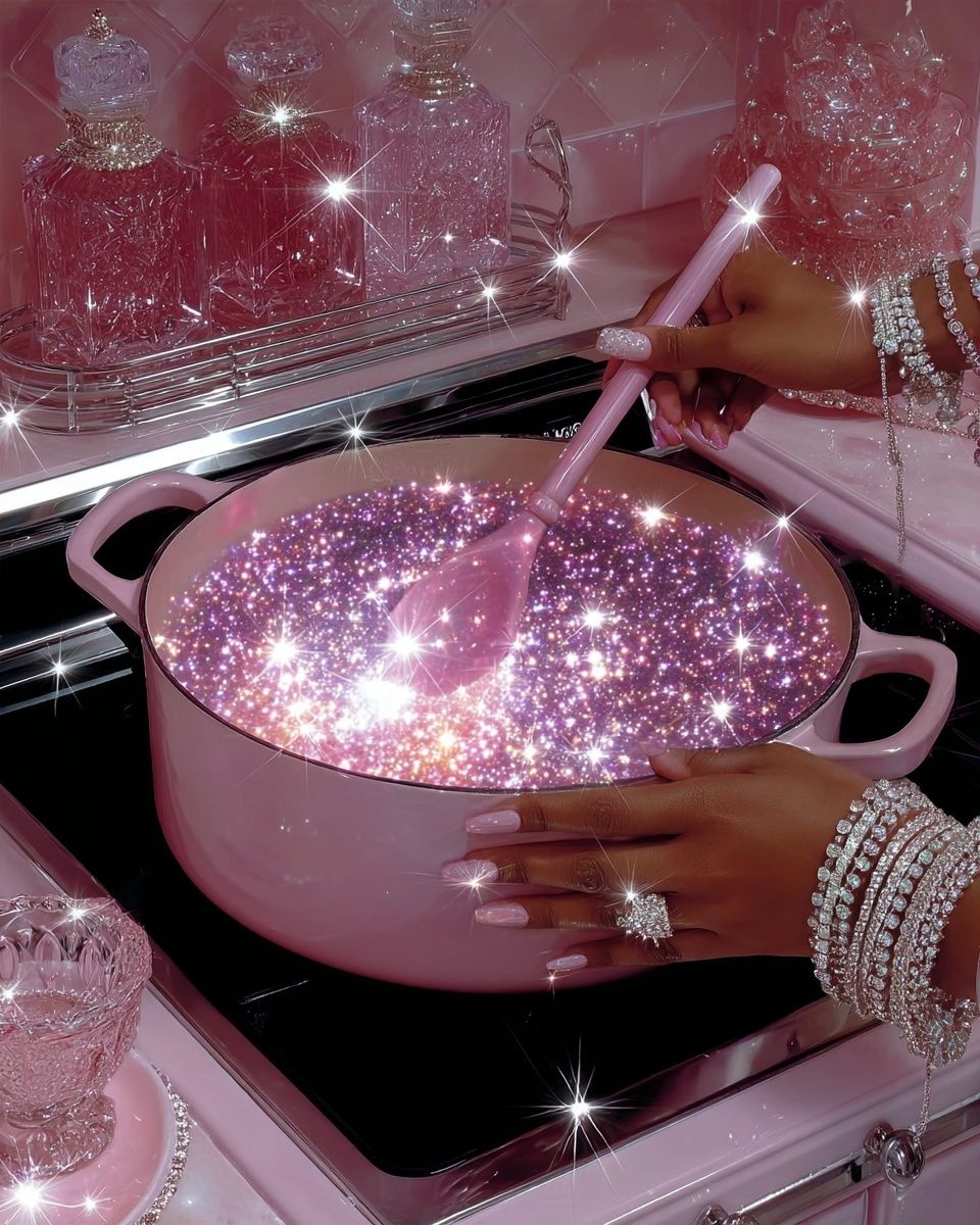 Pink Glam Kitchen Sparkle Poster. poster detail
