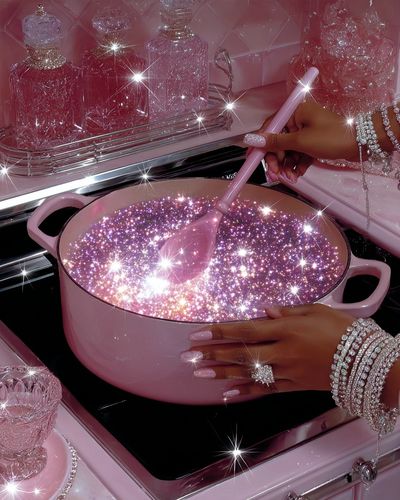 Pink Glam Kitchen Sparkle Poster.