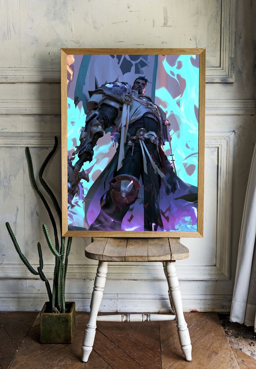 Fantasy Warrior Digital Art Poster. — room view 1