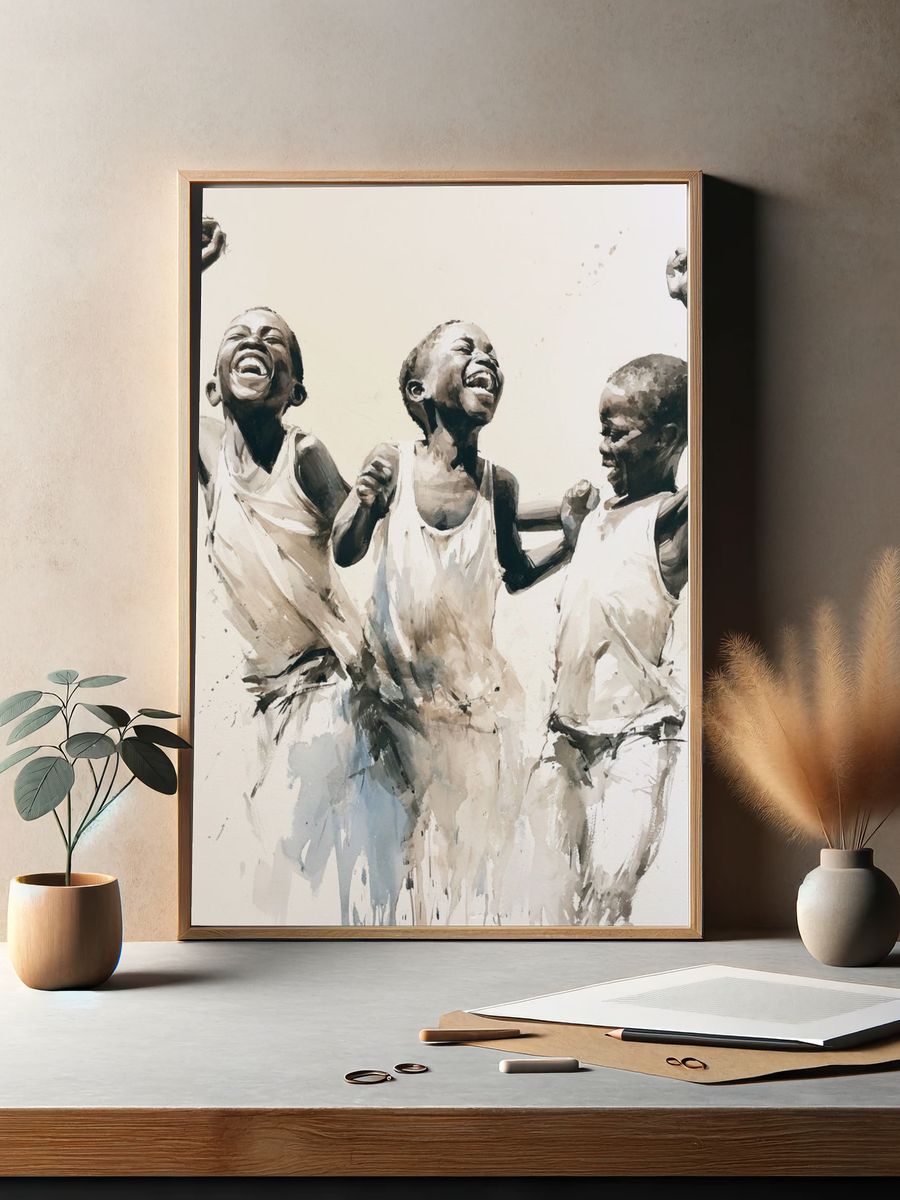 Joyful Children Watercolor Print. — room view 2