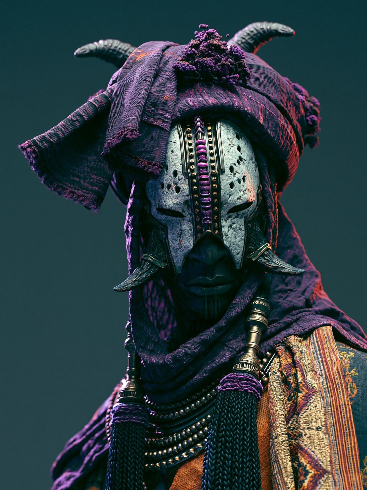 Mystic Mask Portrait Print. poster — illustration art