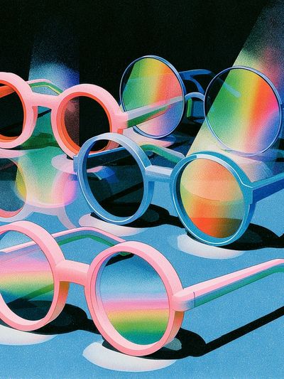 Rainbow Sunglasses Illustration Poster. poster
