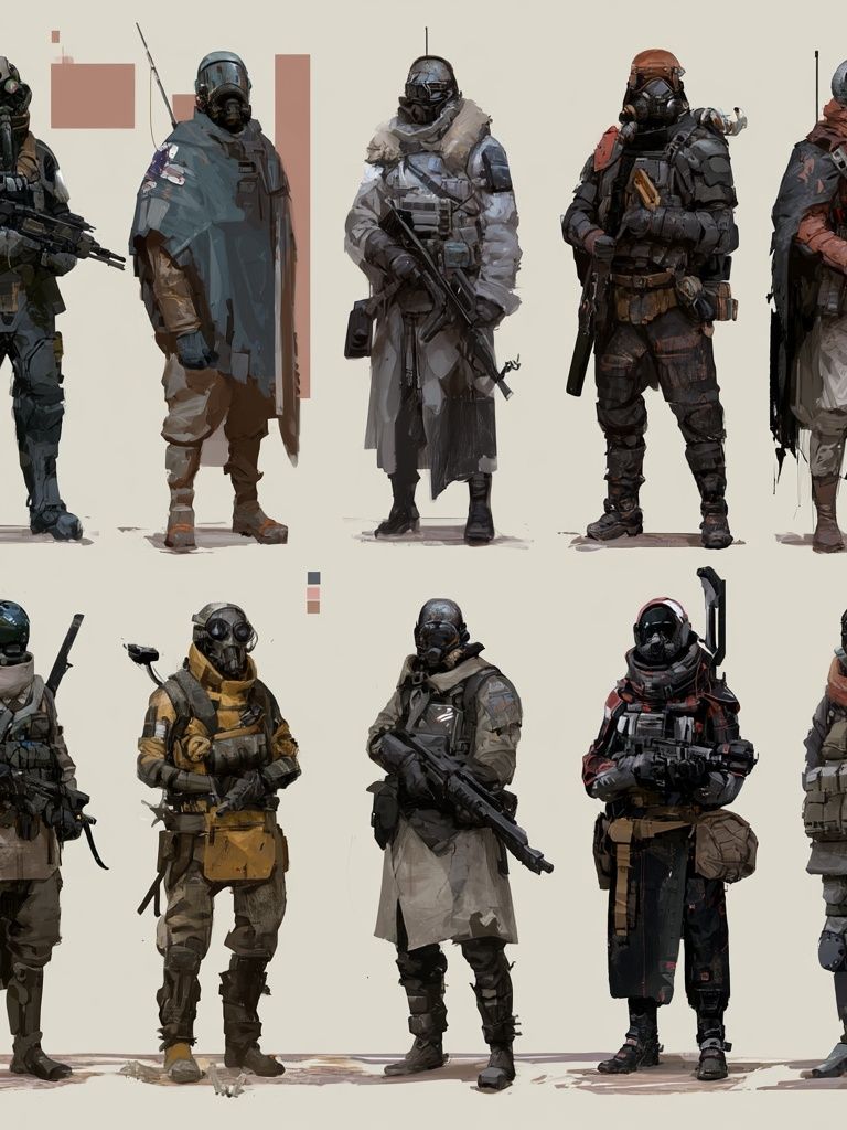 Armored Sci-Fi Soldiers Illustration Poster. poster — illustration art