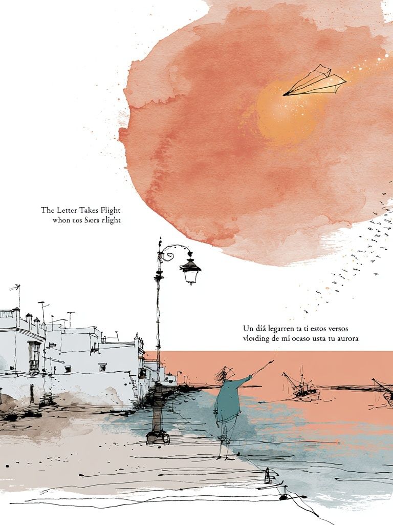 Coastal Watercolor Harbor Print. poster detail