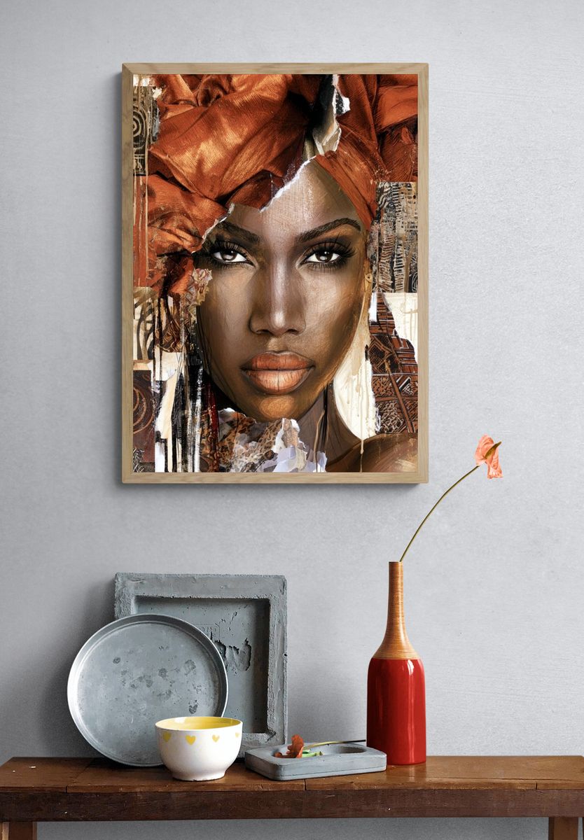 African Portrait Collage Print. — room view 3