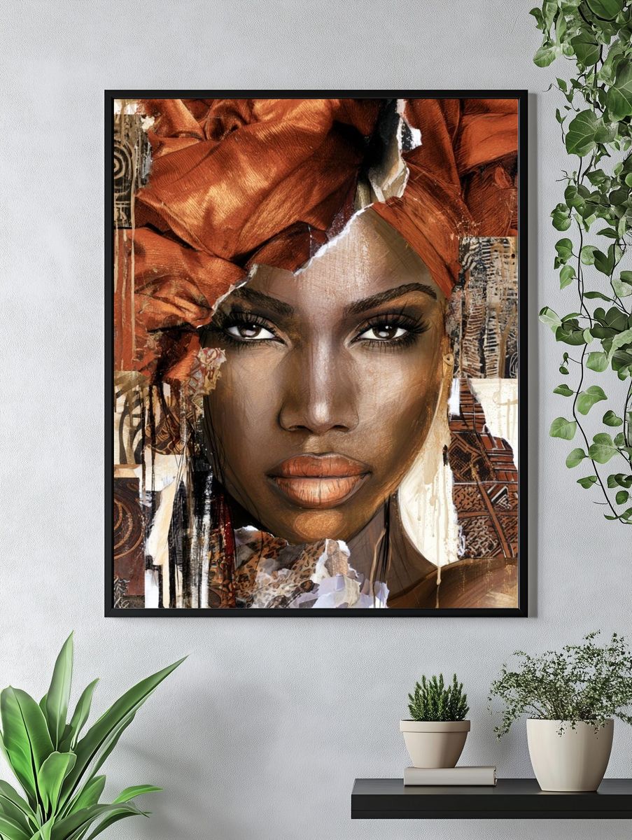 African Portrait Collage Print. — room view 4