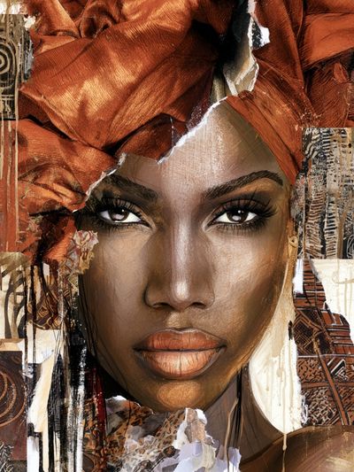 African Portrait Collage Print.