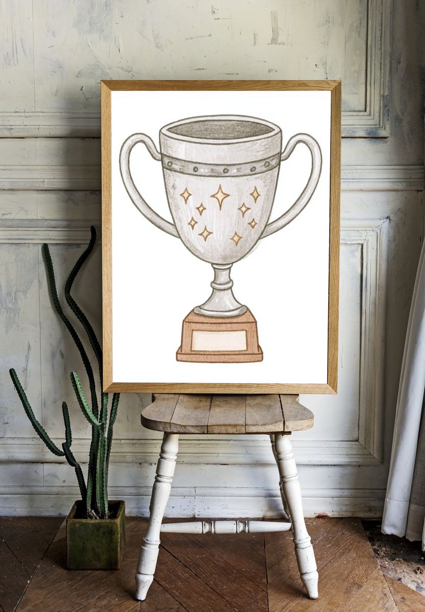Trophy Watercolor Print. room preview