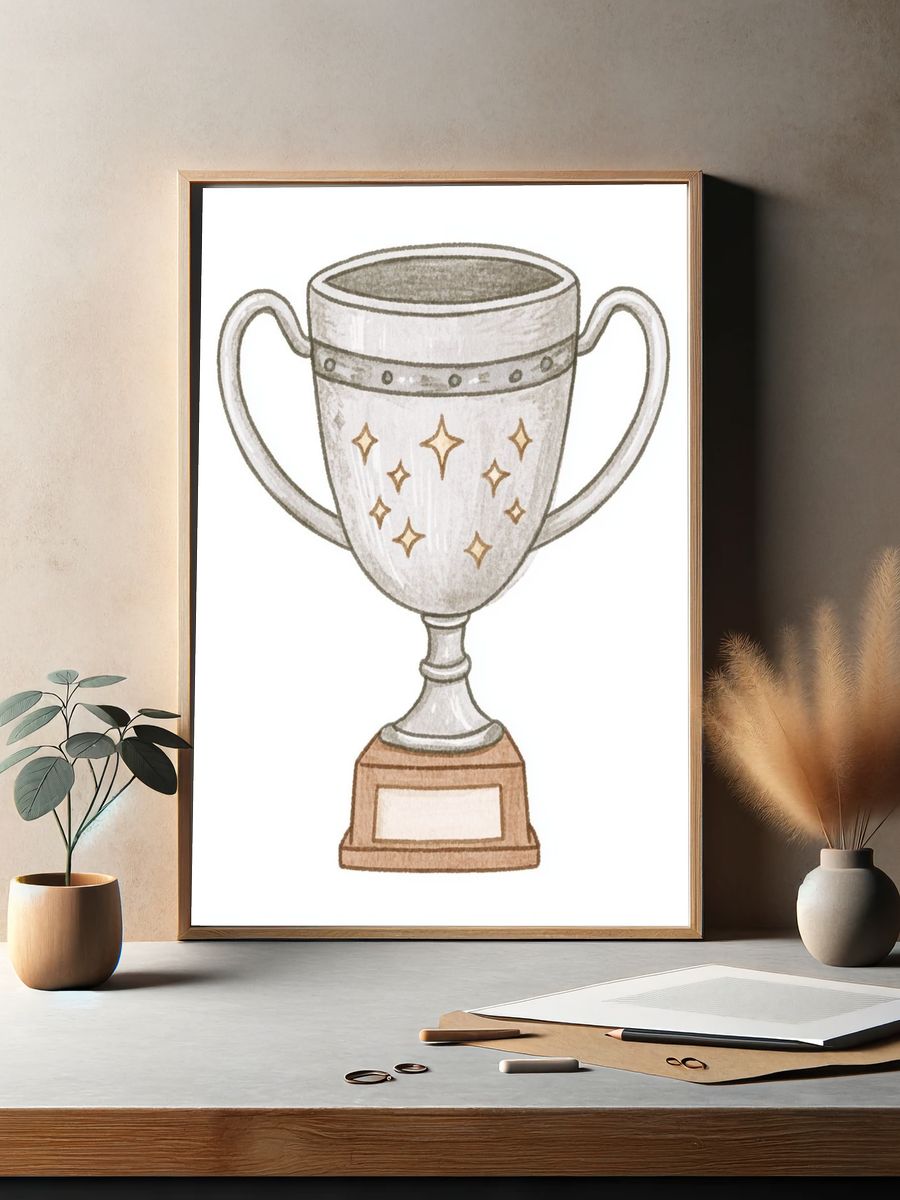 Trophy Watercolor Print. — room view 2