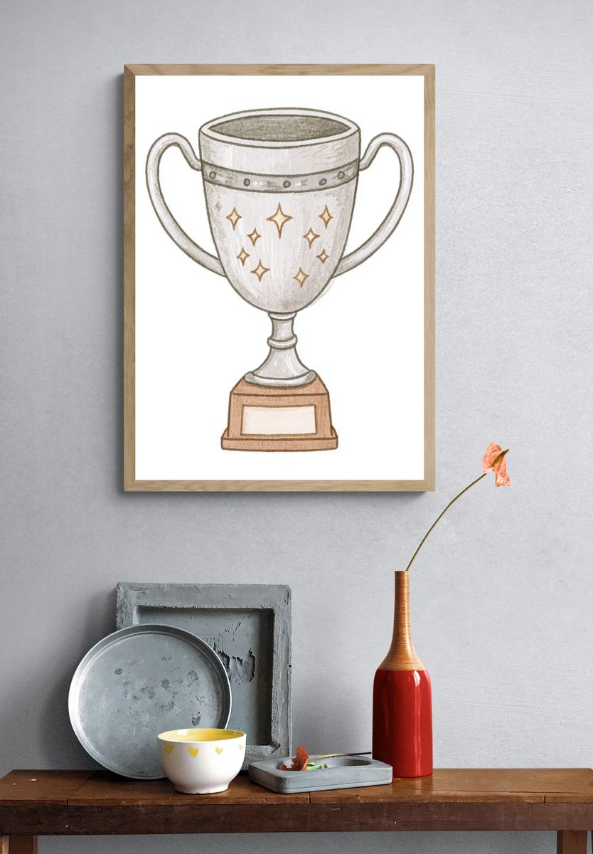 Trophy Watercolor Print. — room view 3