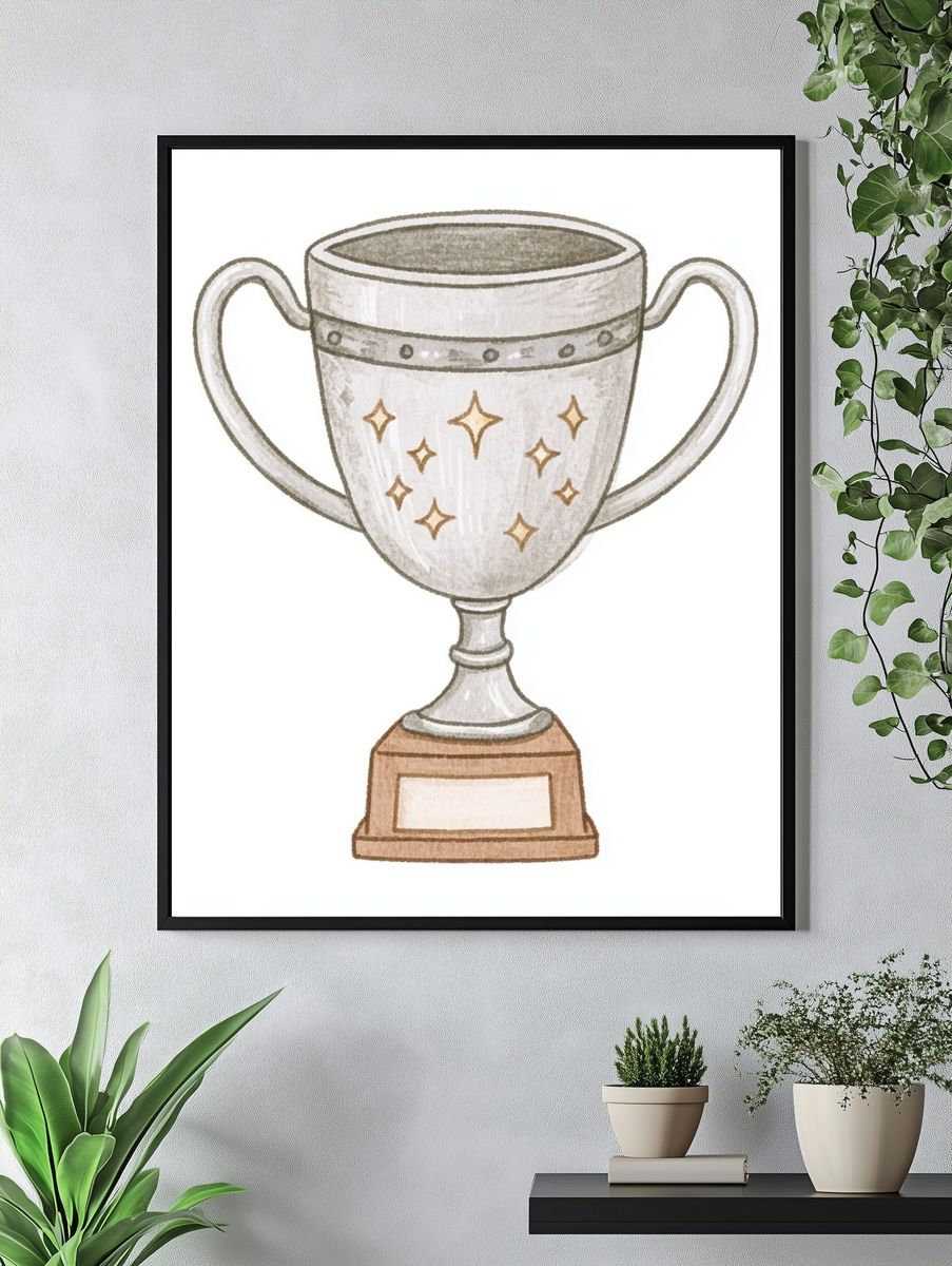 Trophy Watercolor Print. — room view 4