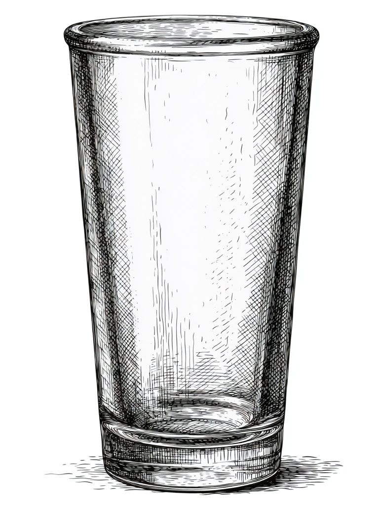 Glass Tumbler Sketch Poster. poster detail