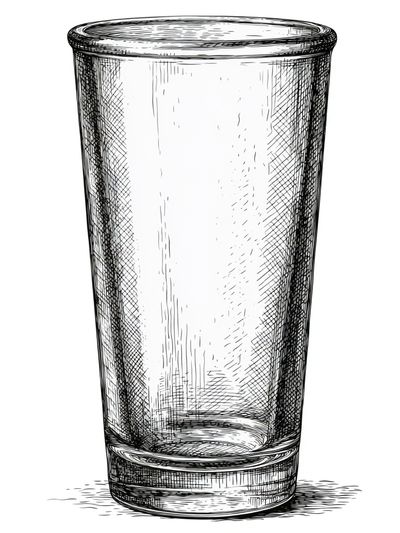 Glass Tumbler Sketch Poster. poster print