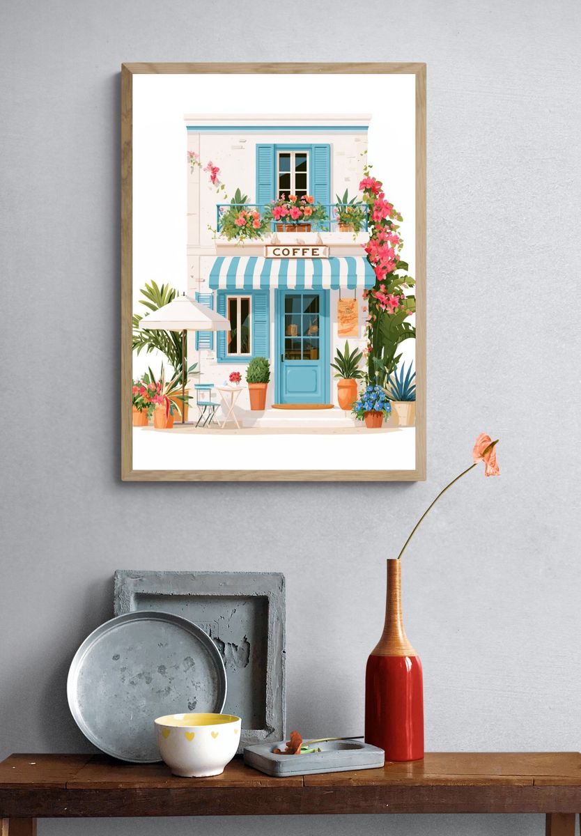 Surreal Clock Figure Illustration Poster. — room view 3