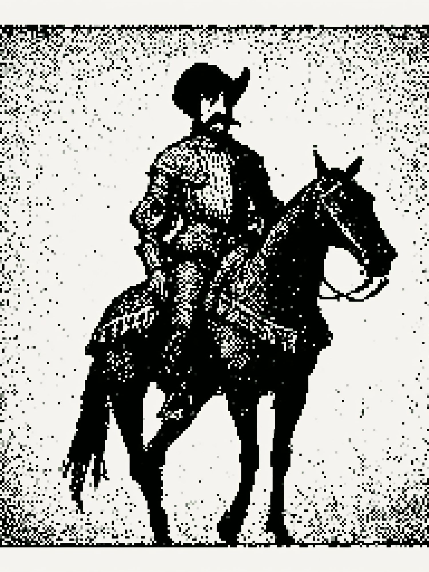 Cowboy Rider Silhouette Print. poster — illustration art