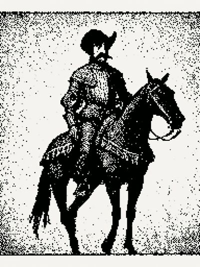 Cowboy Rider Silhouette Print. poster