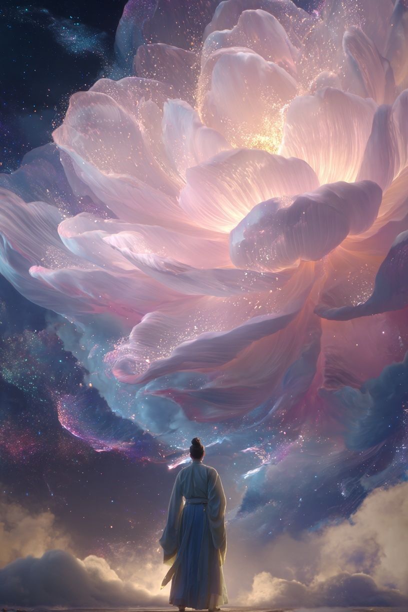 Celestial Blossom Dreamscape Poster. poster — illustration art