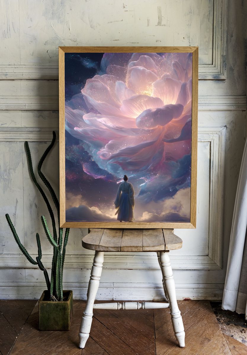 Celestial Blossom Dreamscape Poster. — room view 1