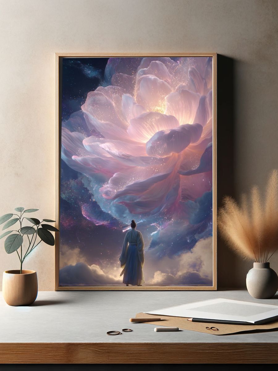 Celestial Blossom Dreamscape Poster. — room view 2