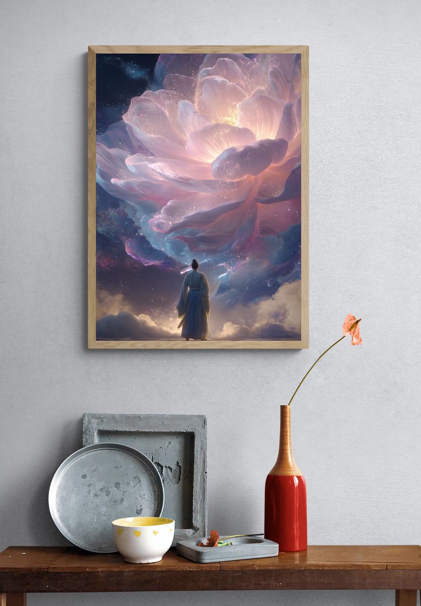 Celestial Blossom Dreamscape Poster. — room view 3
