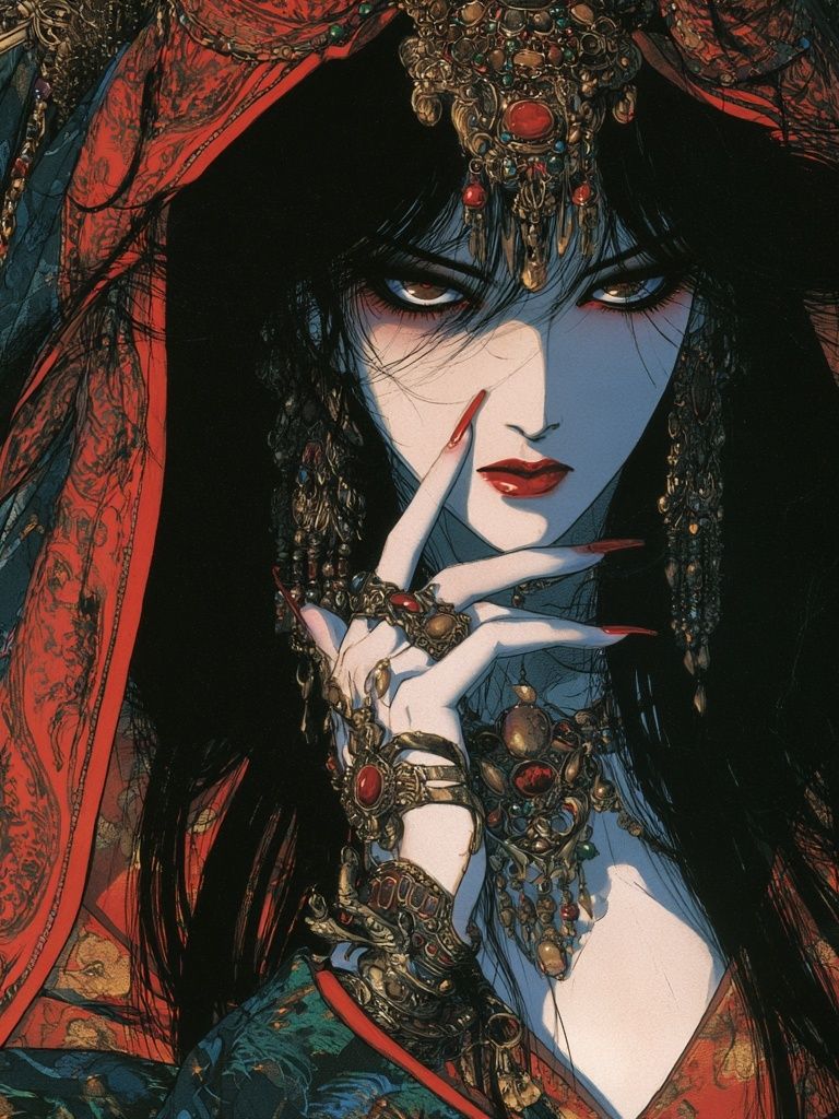Mystic Geisha Portrait Print. poster — illustration art