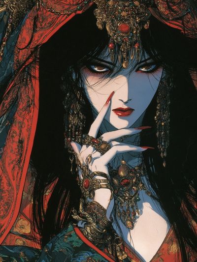 Mystic Geisha Portrait Print. poster