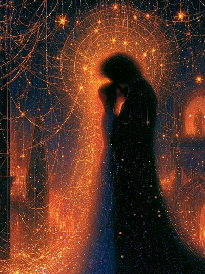 Celestial Lovers Fantasy Print. poster