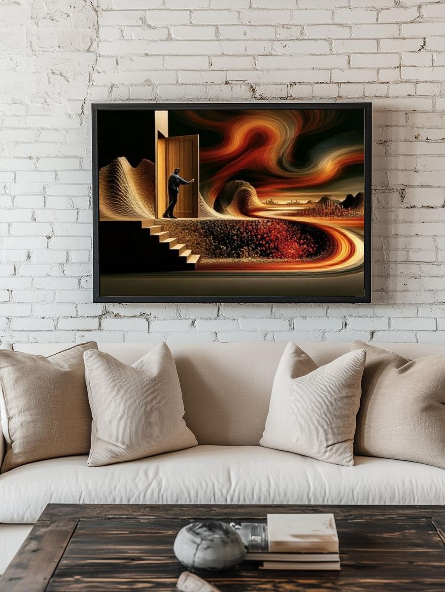 Surreal Desert Portal Print. — room view 1