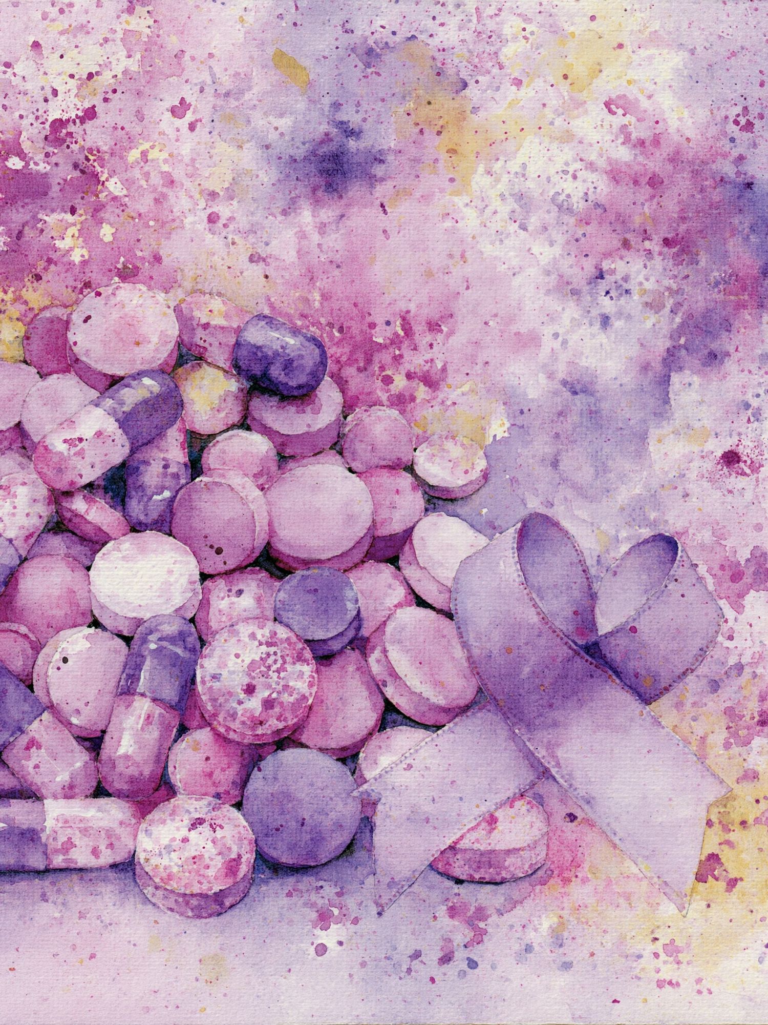 Pastel Pills Watercolor Poster. poster detail