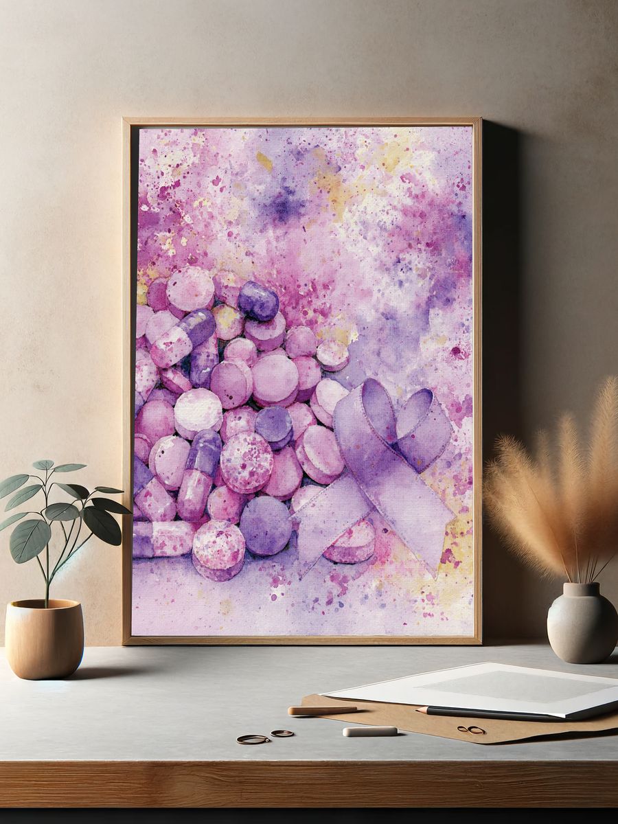 Pastel Pills Watercolor Poster. — room view 2